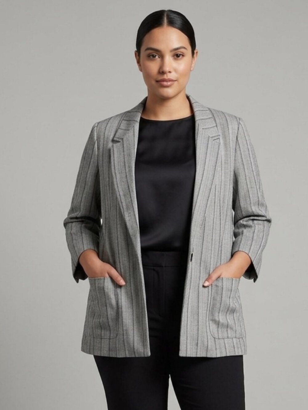 Anne Klein Houndstooth Open Blazer